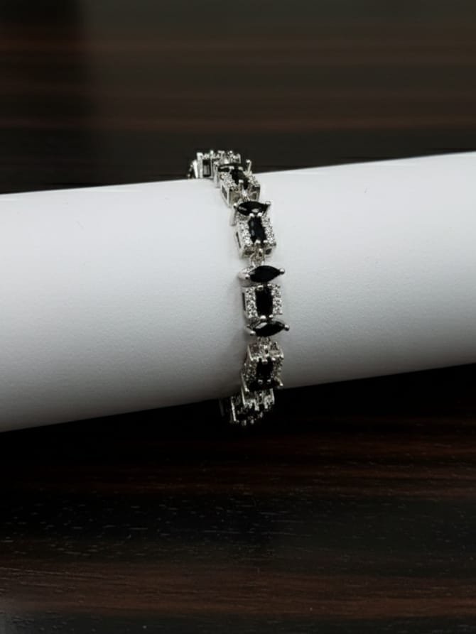 Black & Silver Gemstone Link / Tennis Bracelet