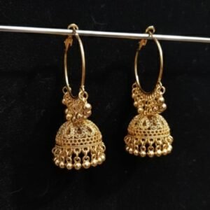 Traditional Gold Jhumka Hoop Earrings