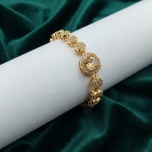 Gold & Amber Solitaire Bracelet