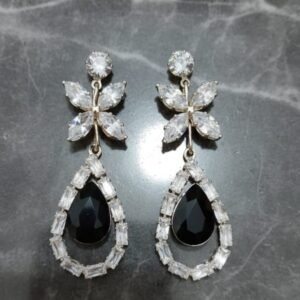 Silver Marquise Floral & Teardrop  Earrings