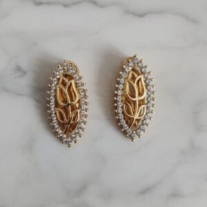 Golden Tulip Floral Filigree Stud Earrings